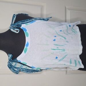 Free People  Tie-Dye Tank Top in Blue and Green